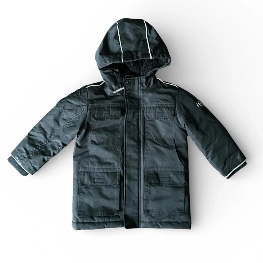 Urban Republic Winter Coat Hooded Puff Snow Jacket Black Boys 3T